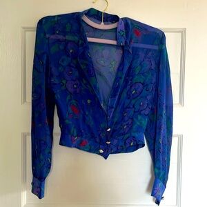 Vintage 80s Paris Sheet Blouse